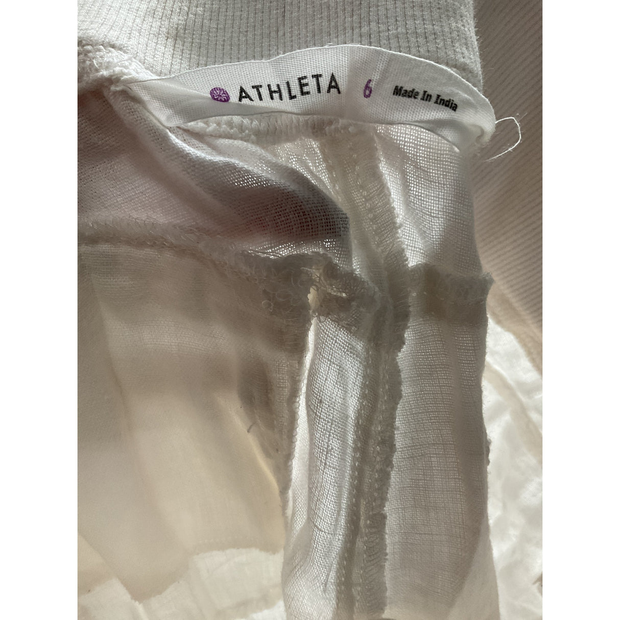 Athleta White Linen Ankle Pants Size 6