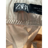 ZARA Beige Cotton Ankle Pants