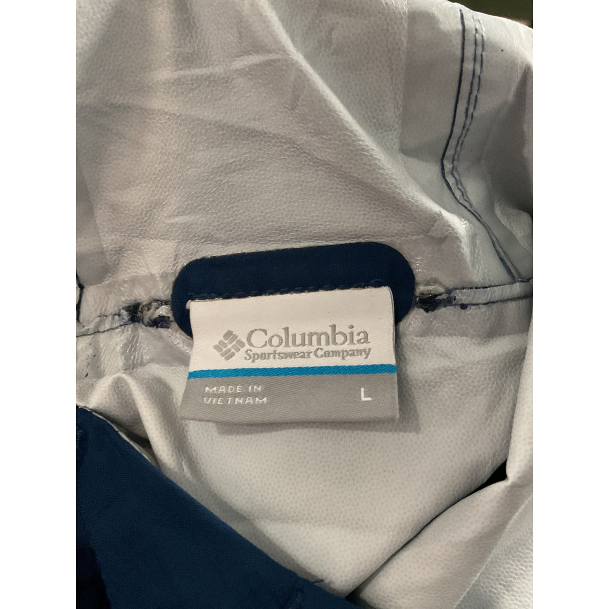 Columbia Blue Windbreaker Jacket - Men's L