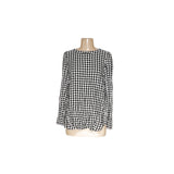 LOFT Black Gingham Summer Blouse