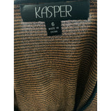 Kasper Brown Striped Rayon Blouse Size 6