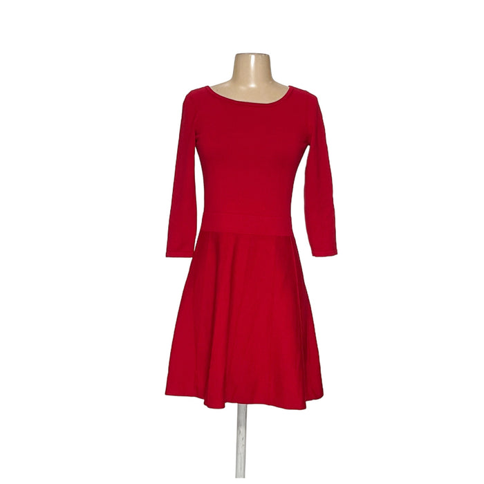 Ann Taylor A-Line Midi Dress - Red XS