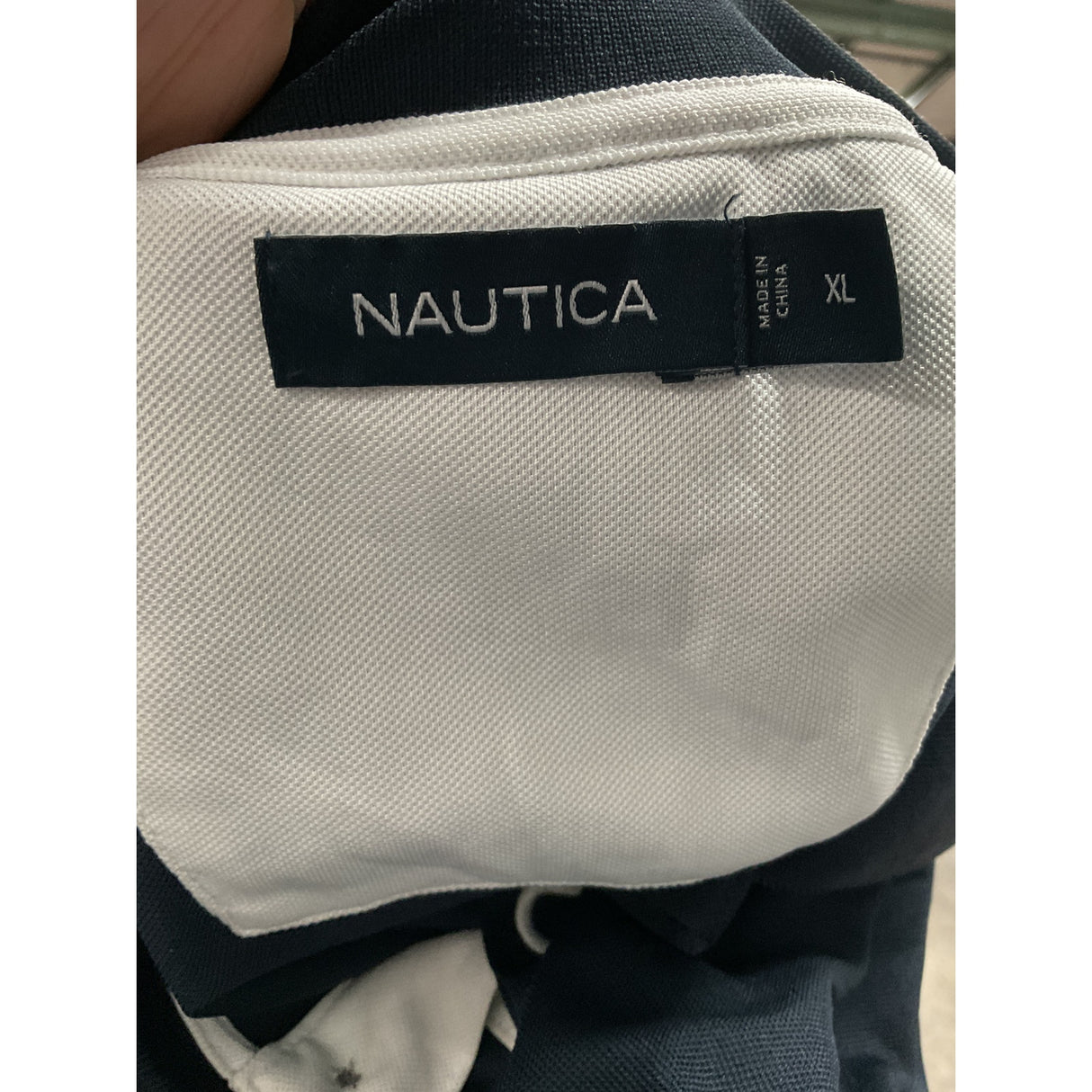 Nautica Blue Solid Polo XL