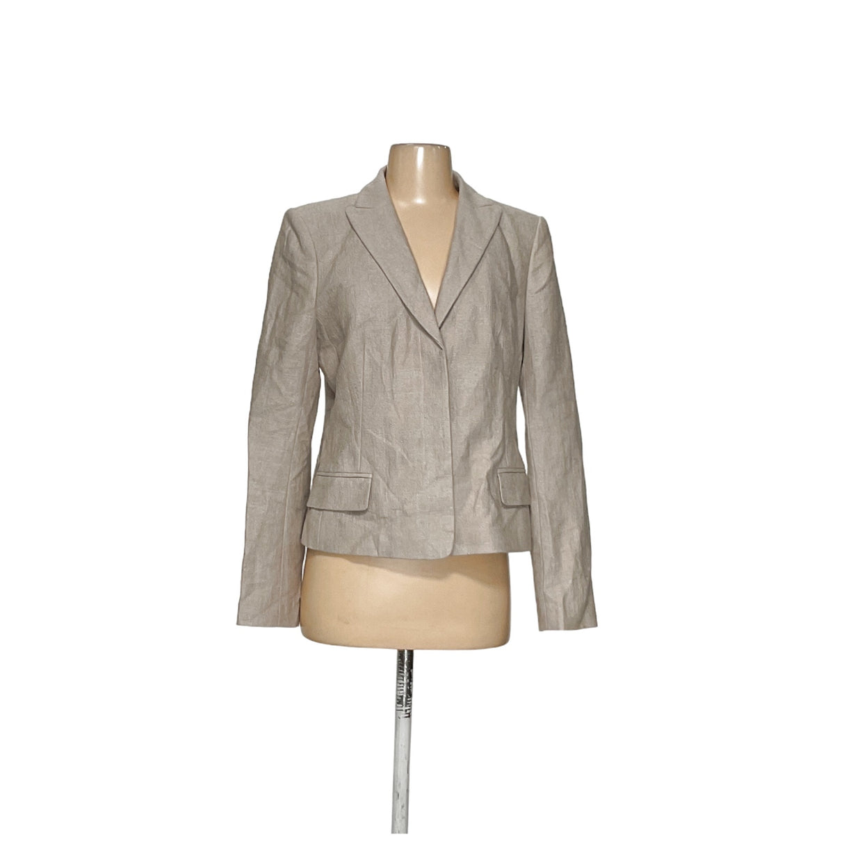 Ann Taylor Cream Cotton Blazer, Size 8