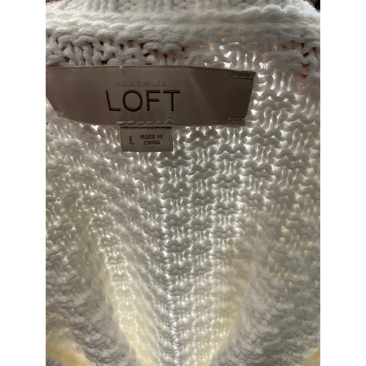 LOFT White 100% Cotton L Blouse