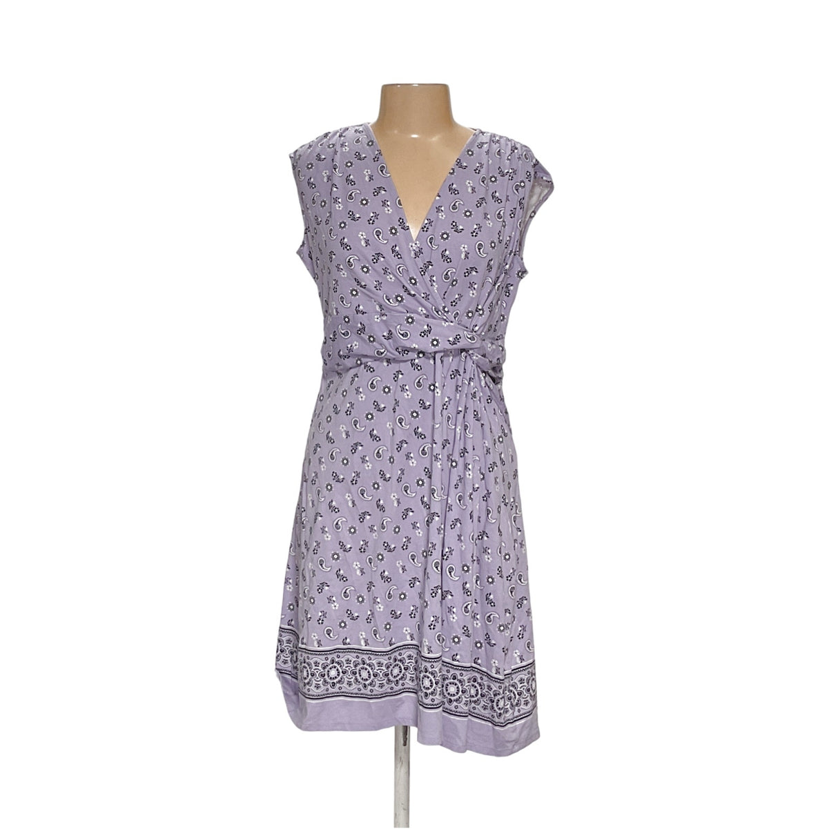 Lands' End Women's Purple Midi Wrap Dress