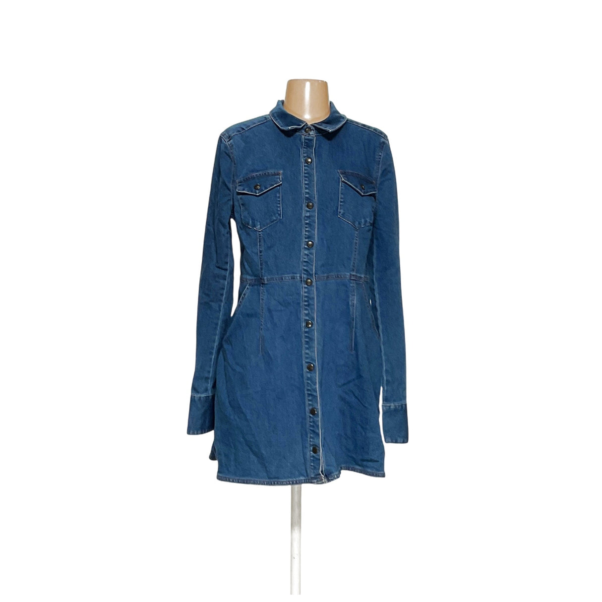 Free People Blue Shirt Dress, Size M