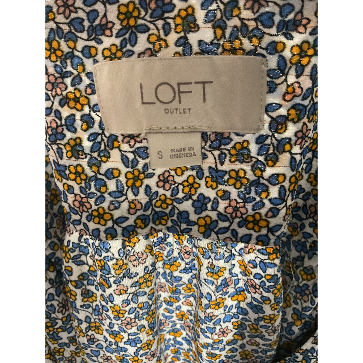 LOFT Multicolor Floral Chiffon Blouse