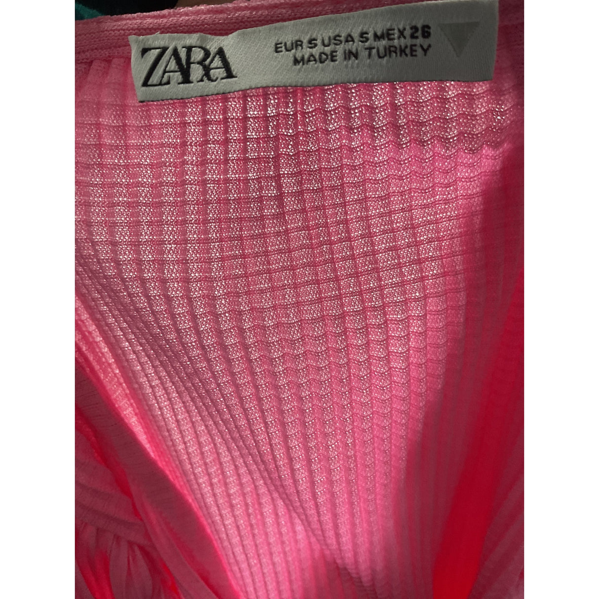 ZARA Pink Polyester Knit Blouse - Women's Size Small