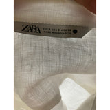 ZARA White Linen Button-Up Top