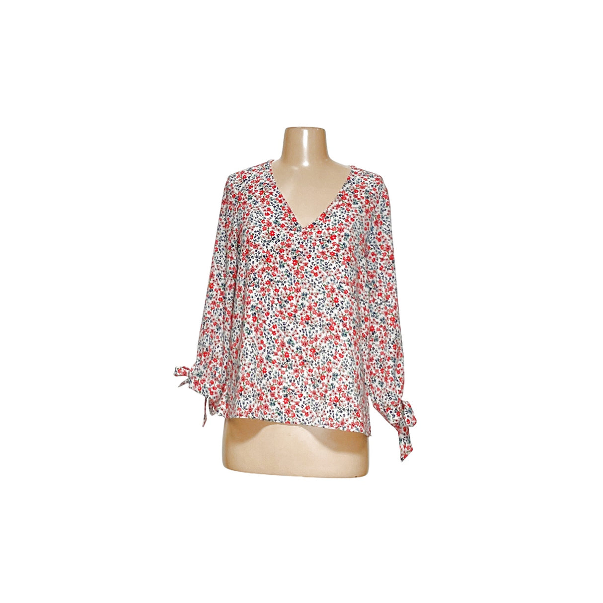 CeCe White Floral Blouse - Women's S