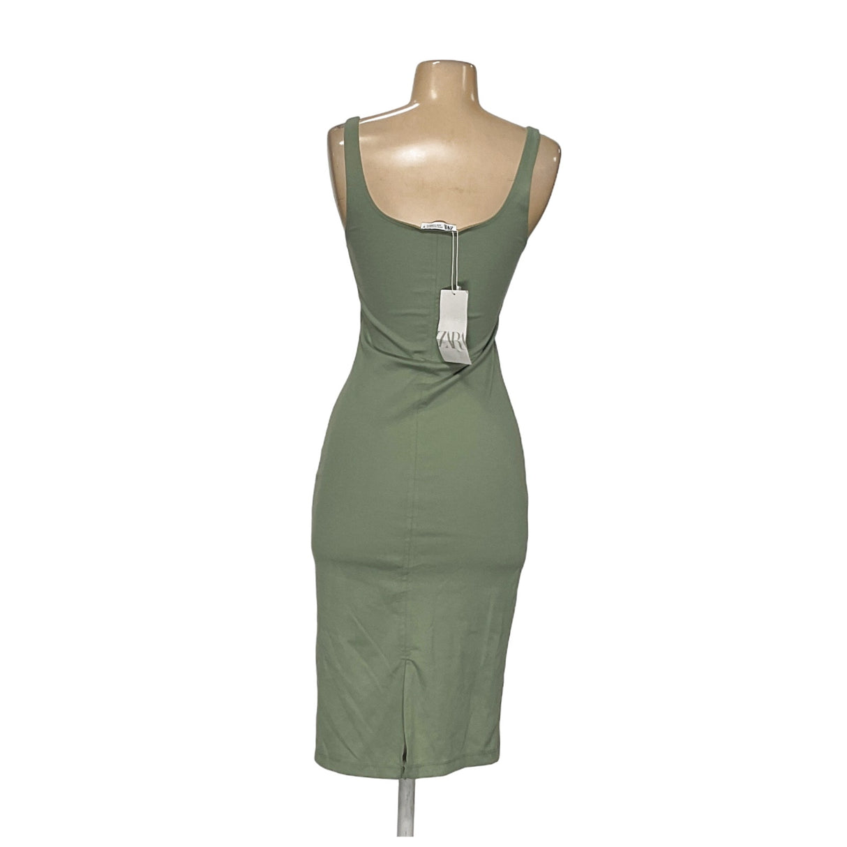 ZARA Green Bodycon Midi Dress - Women's Size M - Polyester