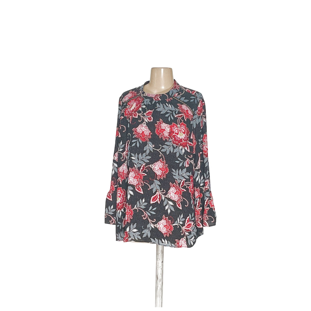 LOFT Floral Chiffon Blouse in XL