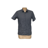 Theory Blue Short Sleeve Cotton Button-Up Shirt - Men's L