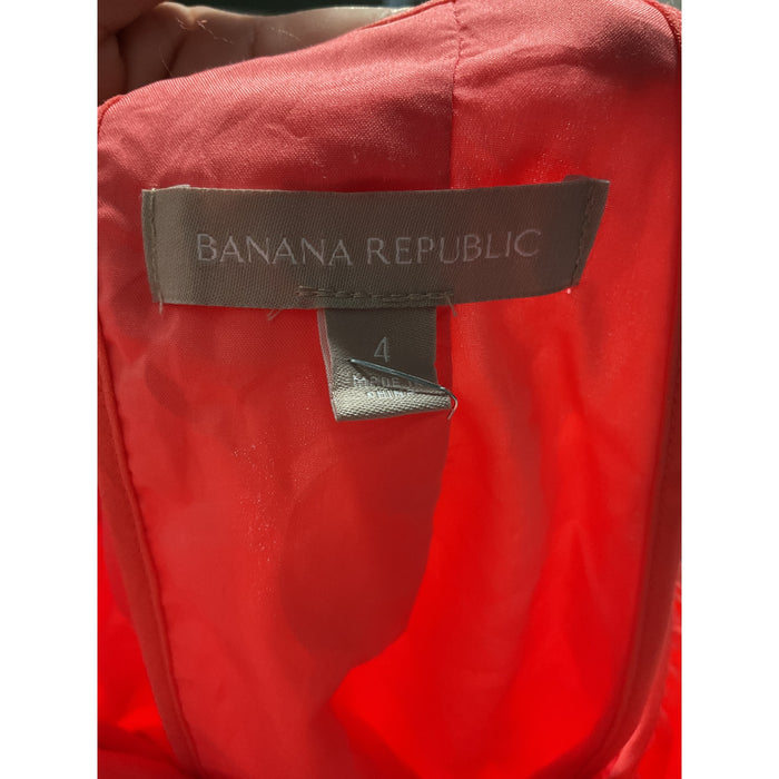 Banana Republic Orange Blouson Midi Dress