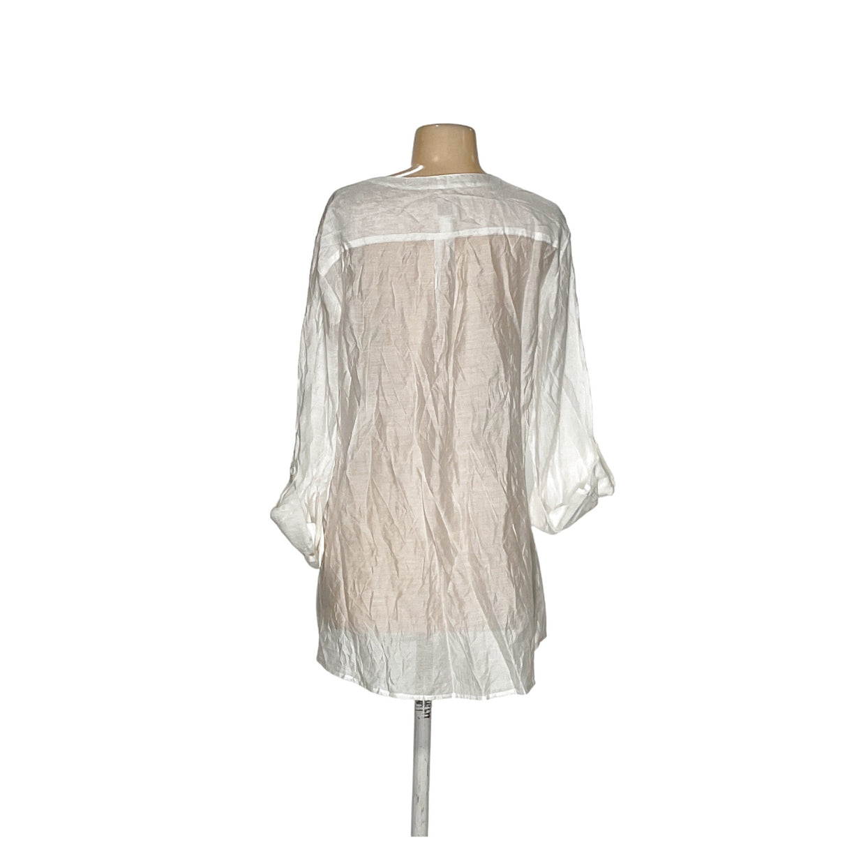 Chico's White Rayon Button-Up Top Size 3