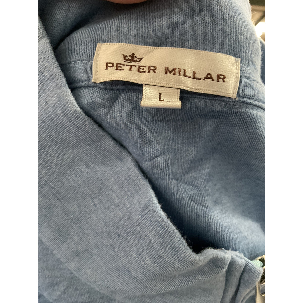 Peter Millar Blue Henley Sweatshirt Size L