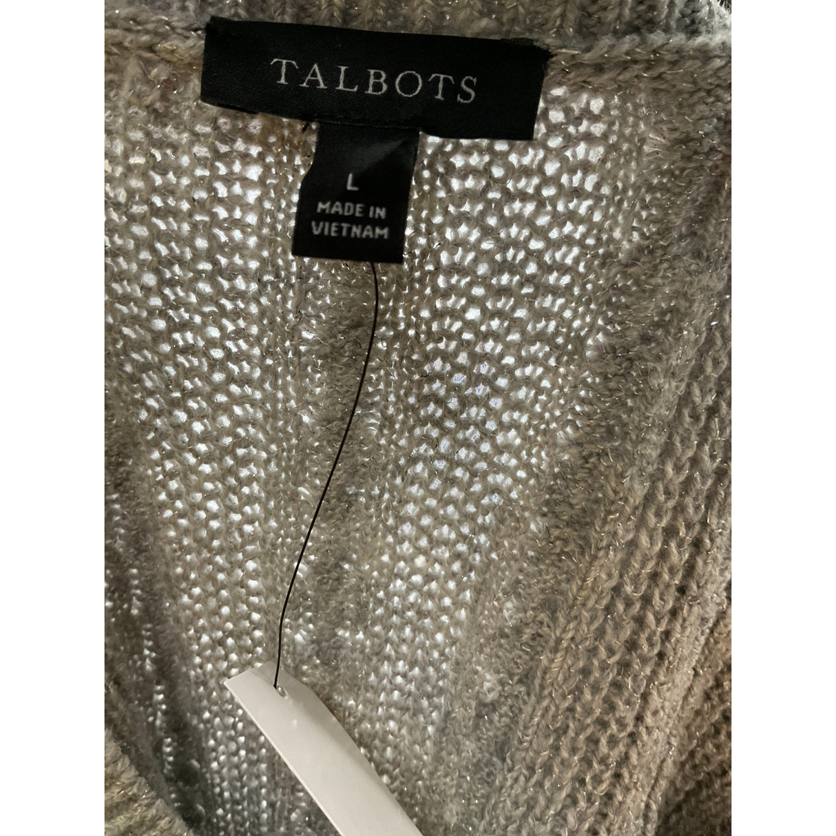 Talbots Gray Cotton Pullover Sweater L