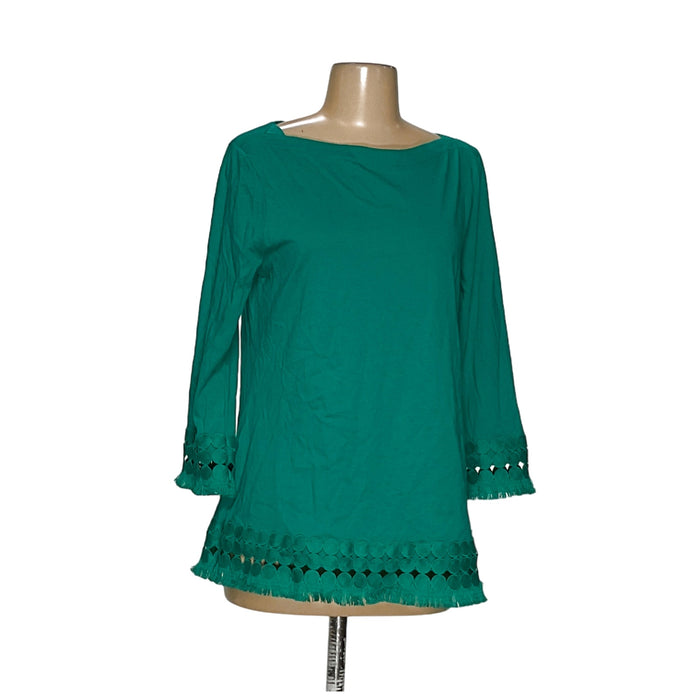 Talbots Green Cotton Blouse