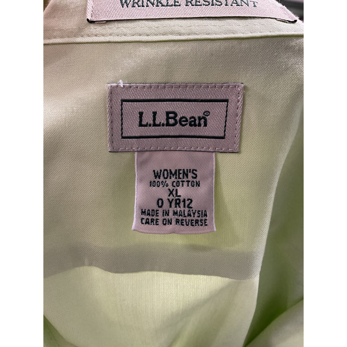 L.L. BEAN Green Cotton Women's XL Button-Up