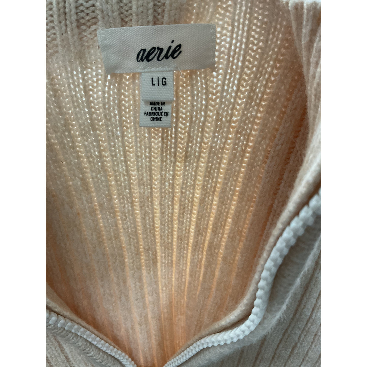 Aerie Cream Henley Sweater - Women's L