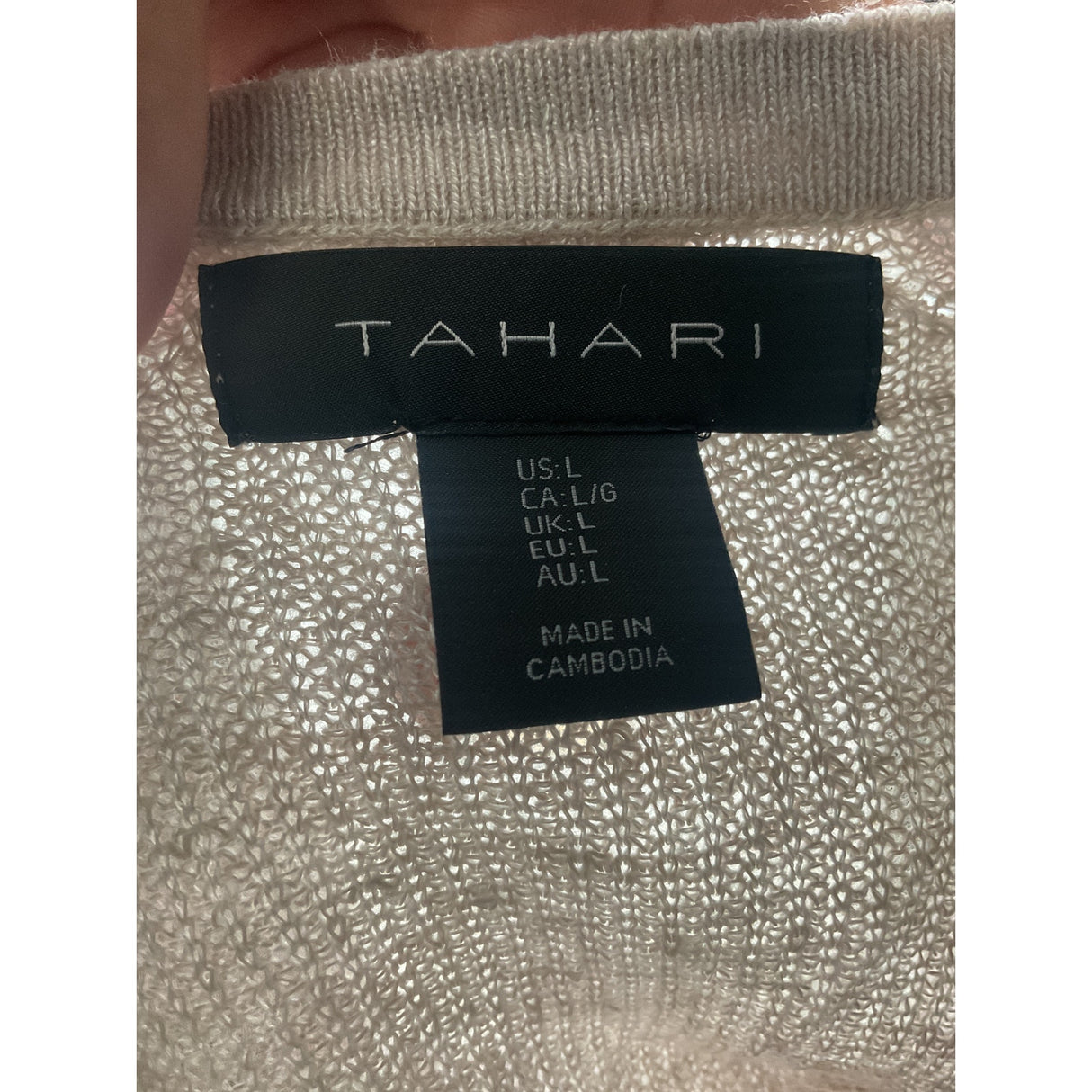 Tahari Beige Cotton Blouse - L