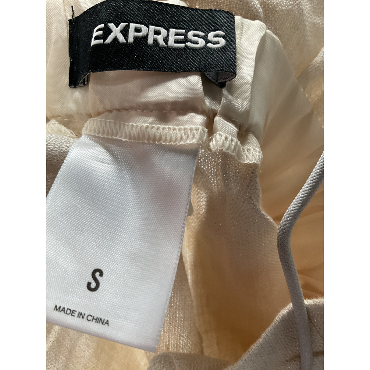 Express Beige Sailor Linen Shorts