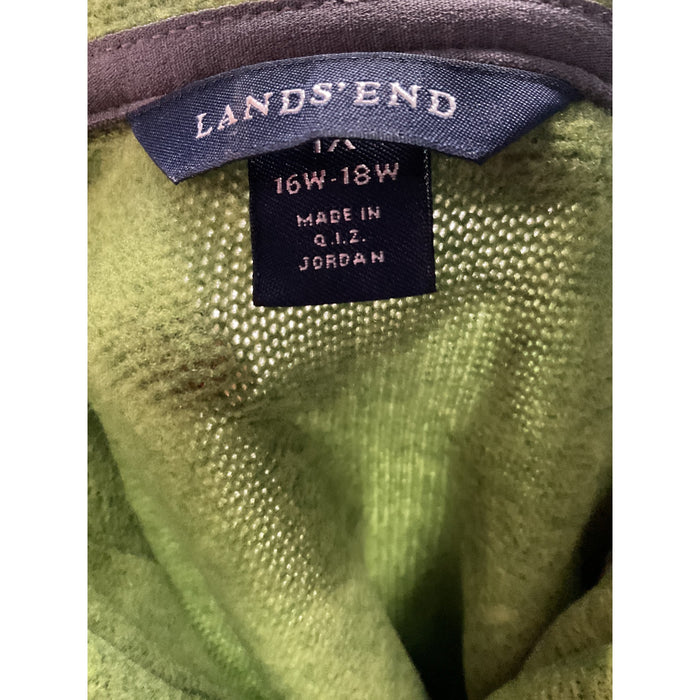 Lands' End Green Henley Sweater 18W