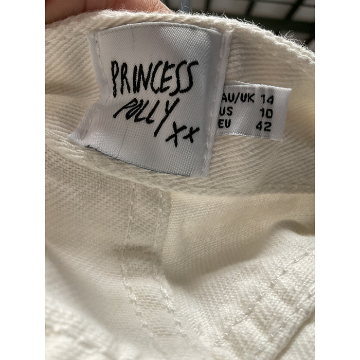 Princess Polly White Chino Shorts, size 14