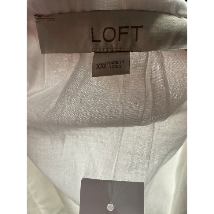 LOFT White Cotton Blouse - XXL Plus Size