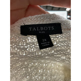 Talbots Cream Cotton Crochet Cardigan - Size 2X