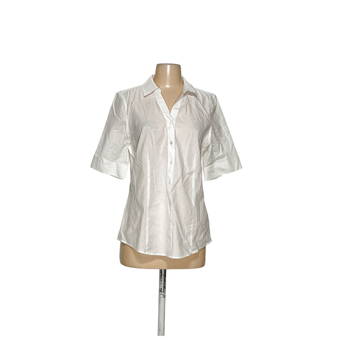 Talbots White 100% Cotton Button-Up Top Size 8