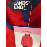 Lands' End Orange Fleece Full-Zip Sweater