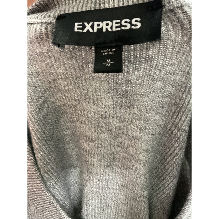 Express Men's Gray Rayon Pullover Sweater - M