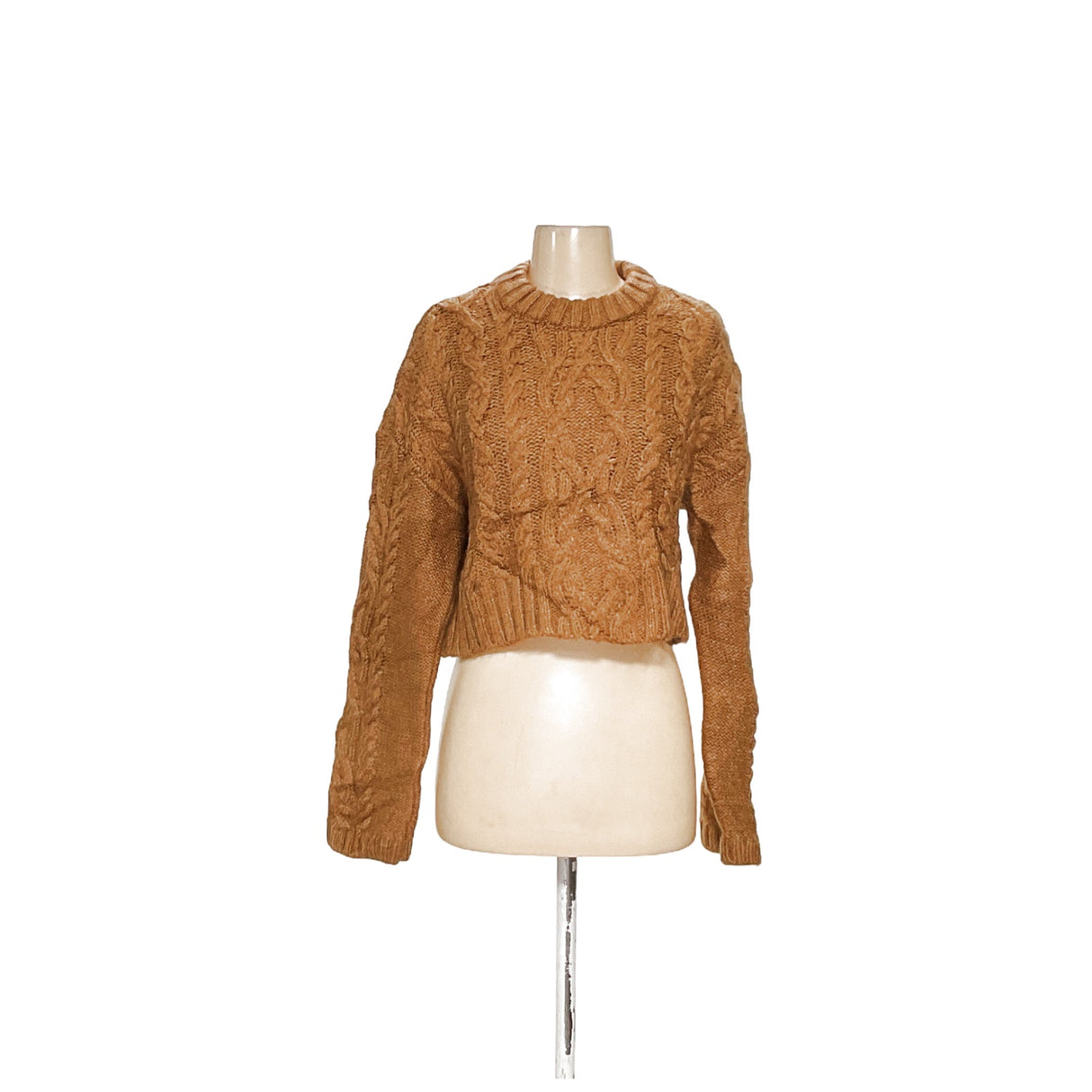 ZARA Brown Acrylic Pullover Sweater - Women's M