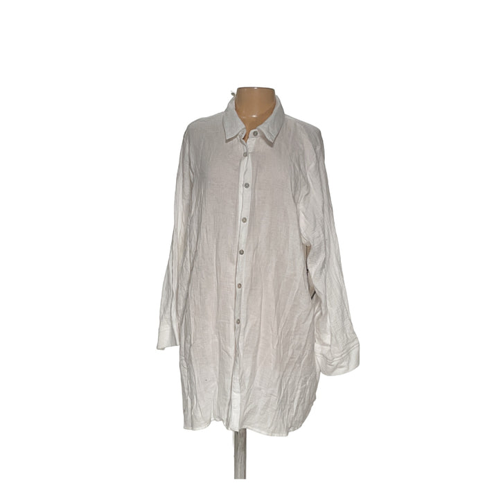 Jones NY White 100% Cotton Button-Up Top, 3X