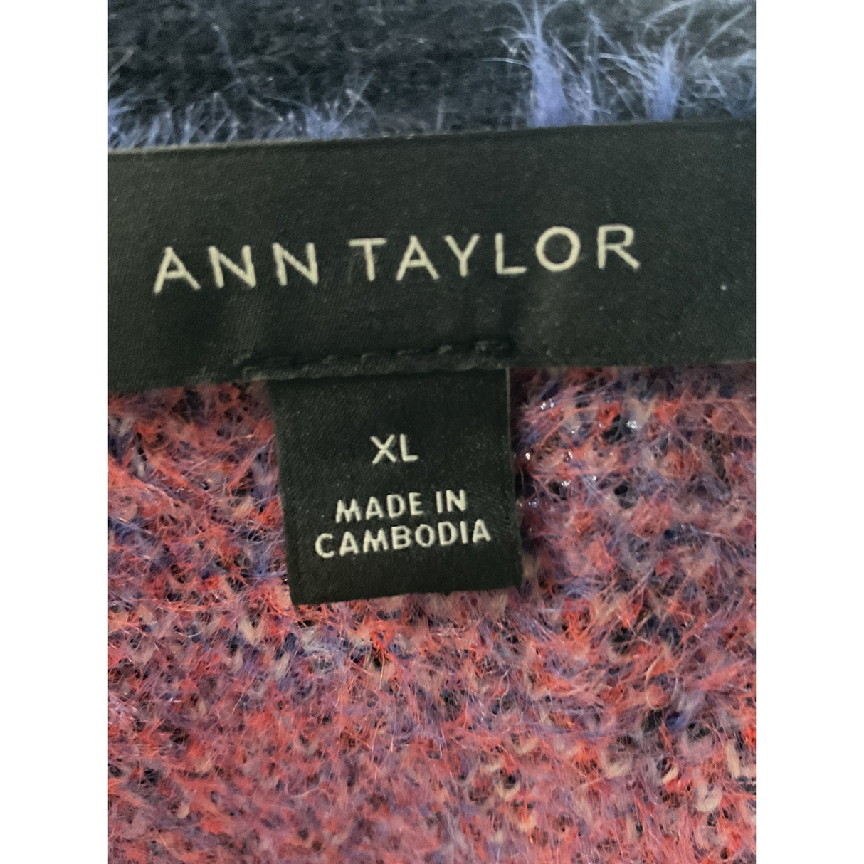 Ann Taylor Multicolor Plaid Cardigan XL