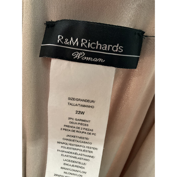 R&M Richards Beige Plus Size Cardigan