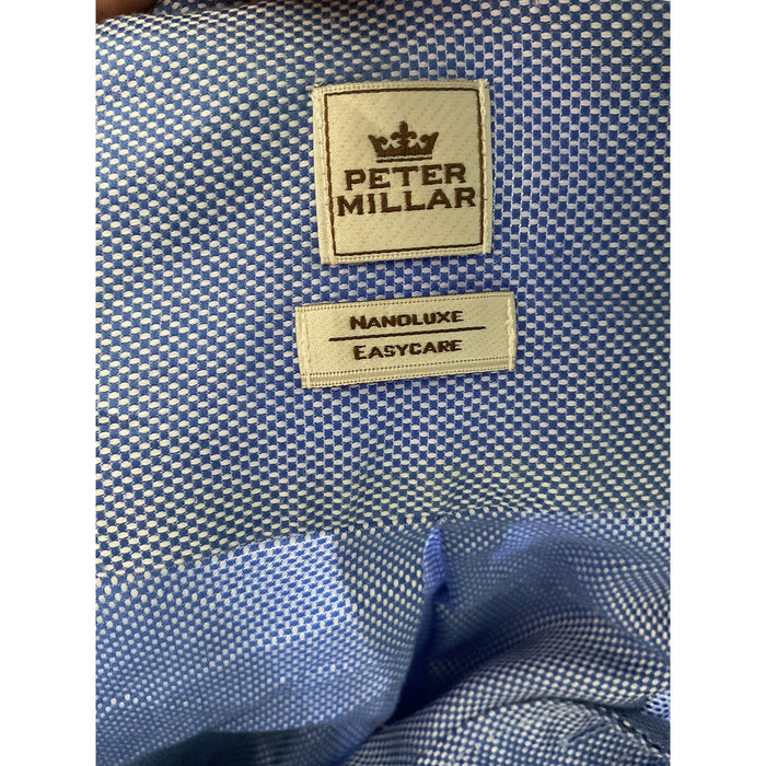 PETER MILLAR Blue Dress Shirt - Men's Regular L