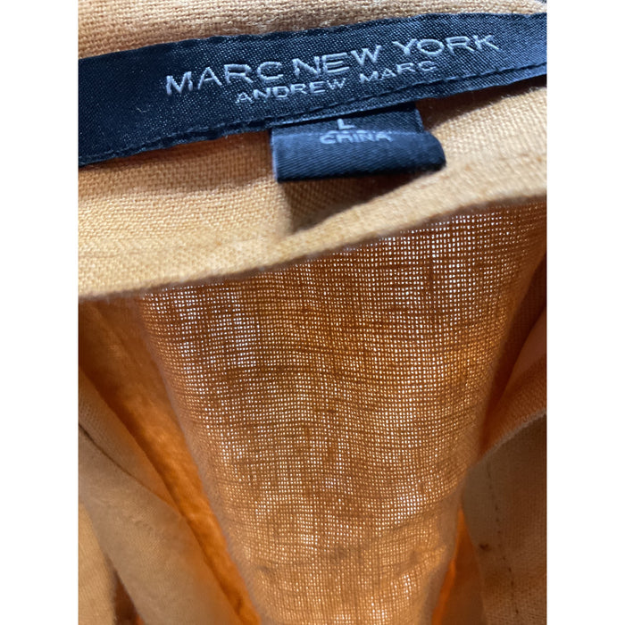 MARC NEW YORK Yellow Linen A-Line Skirt L