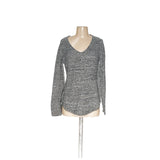 Banana Republic Gray Graphic Pullover Sweater