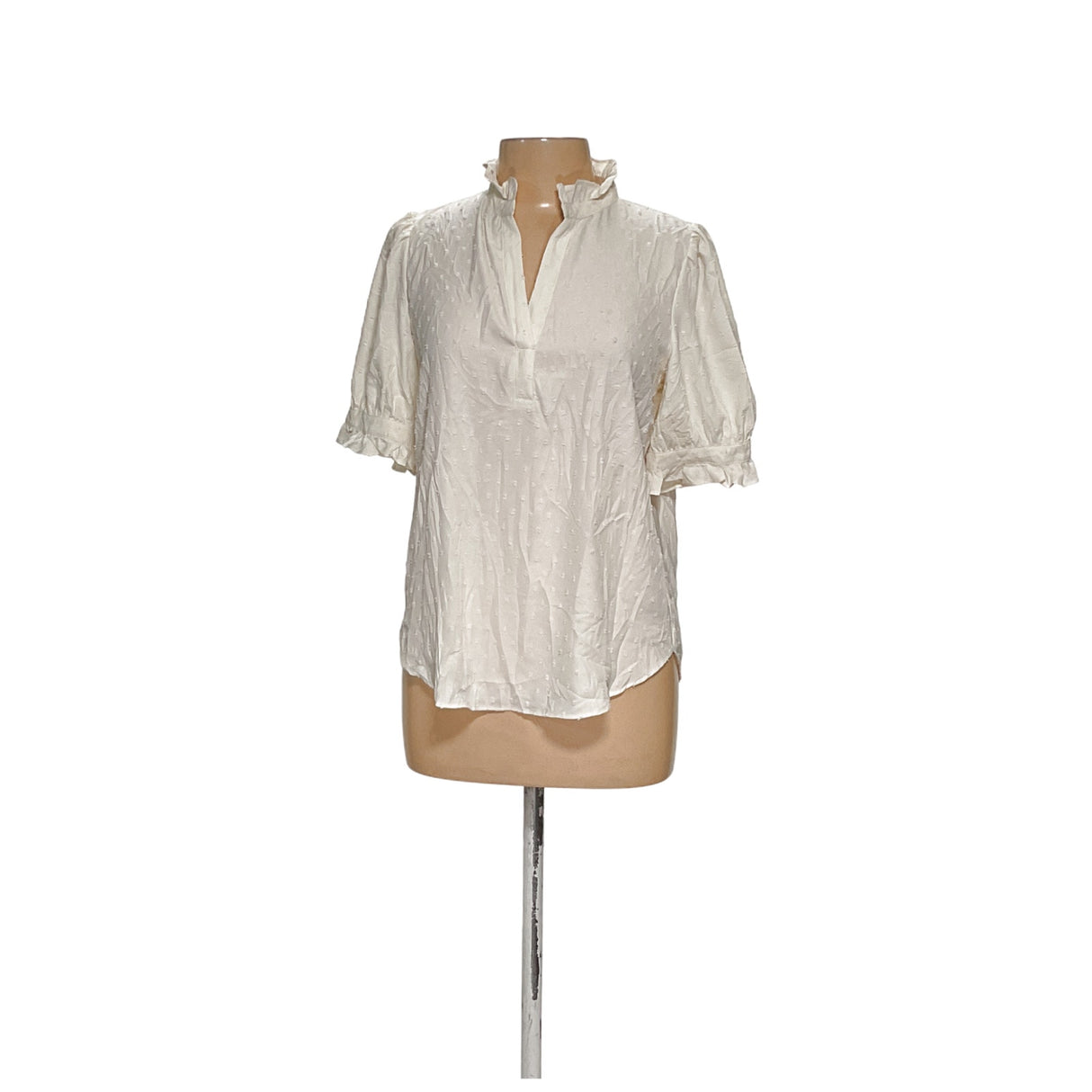 Ann Taylor Cream Polyester Blouse - Women's M