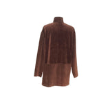 Liz Claiborne Velvet Henley Sweater - Brown (M)