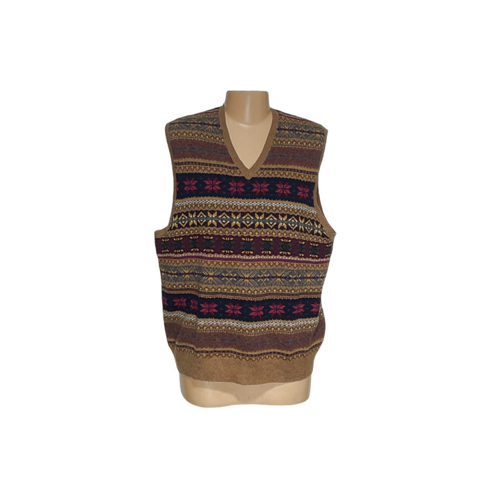 RL Multicolor Wool Vest, Sz XXL