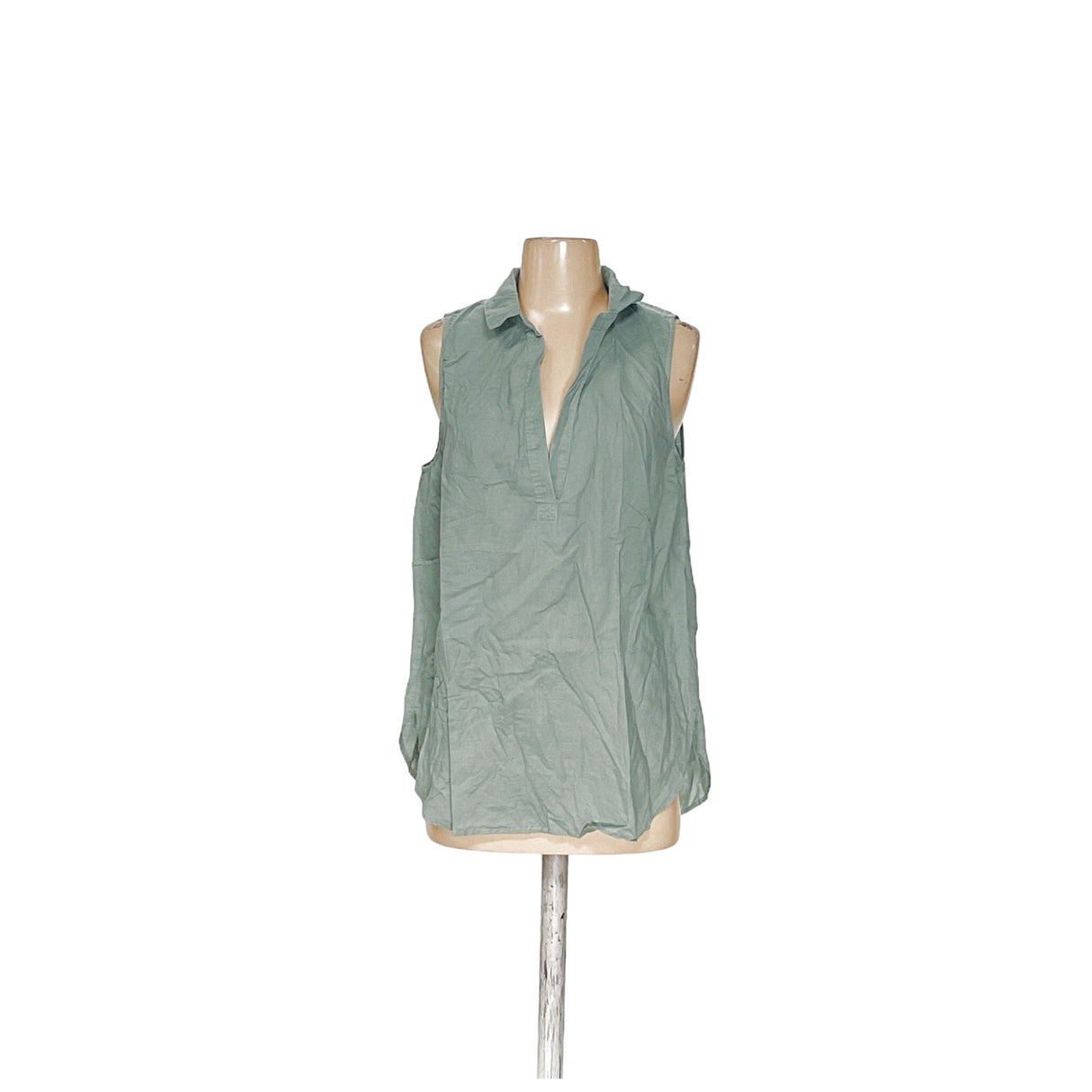 J. Crew Green Linen Blouse - Women's M