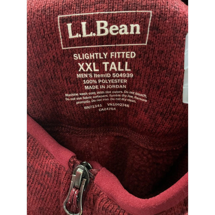 L.L. Bean Red Full Zip Sweater Men's XXL