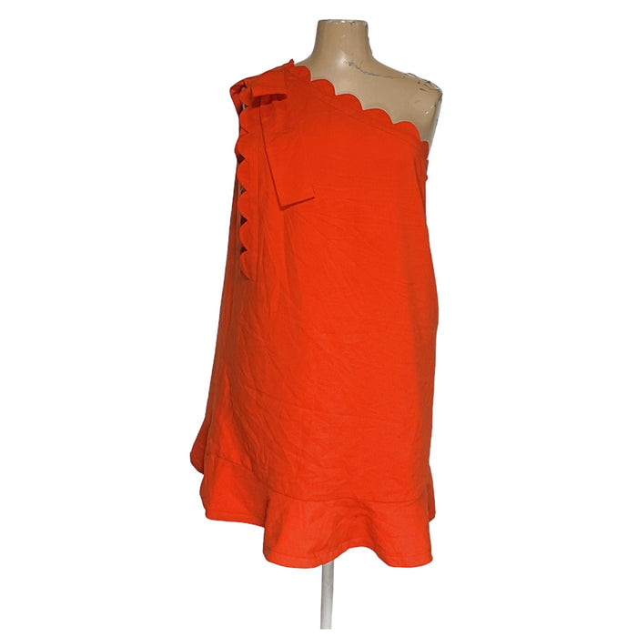 Victoria Beckham Plus Size Orange Shift Dress