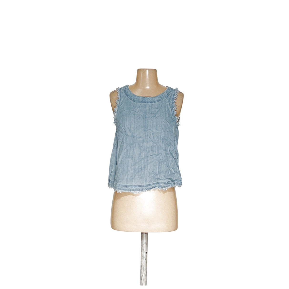 Tahari Blue Chambray Blouse, Size S