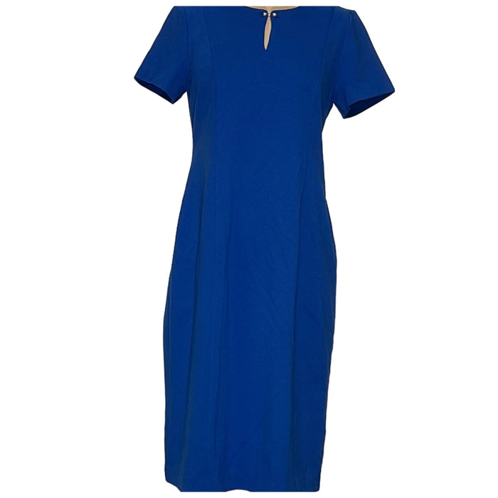 Talbots Blue Midi Sheath Dress