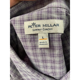 PETER MILLAR Purple Dress Shirt, Men's L